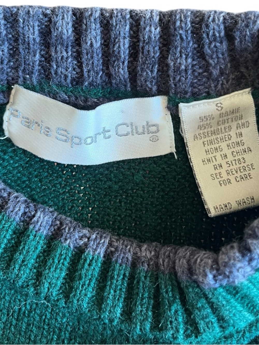 Green Patchwork Textured Knit Sweater - Picture 3 of 6